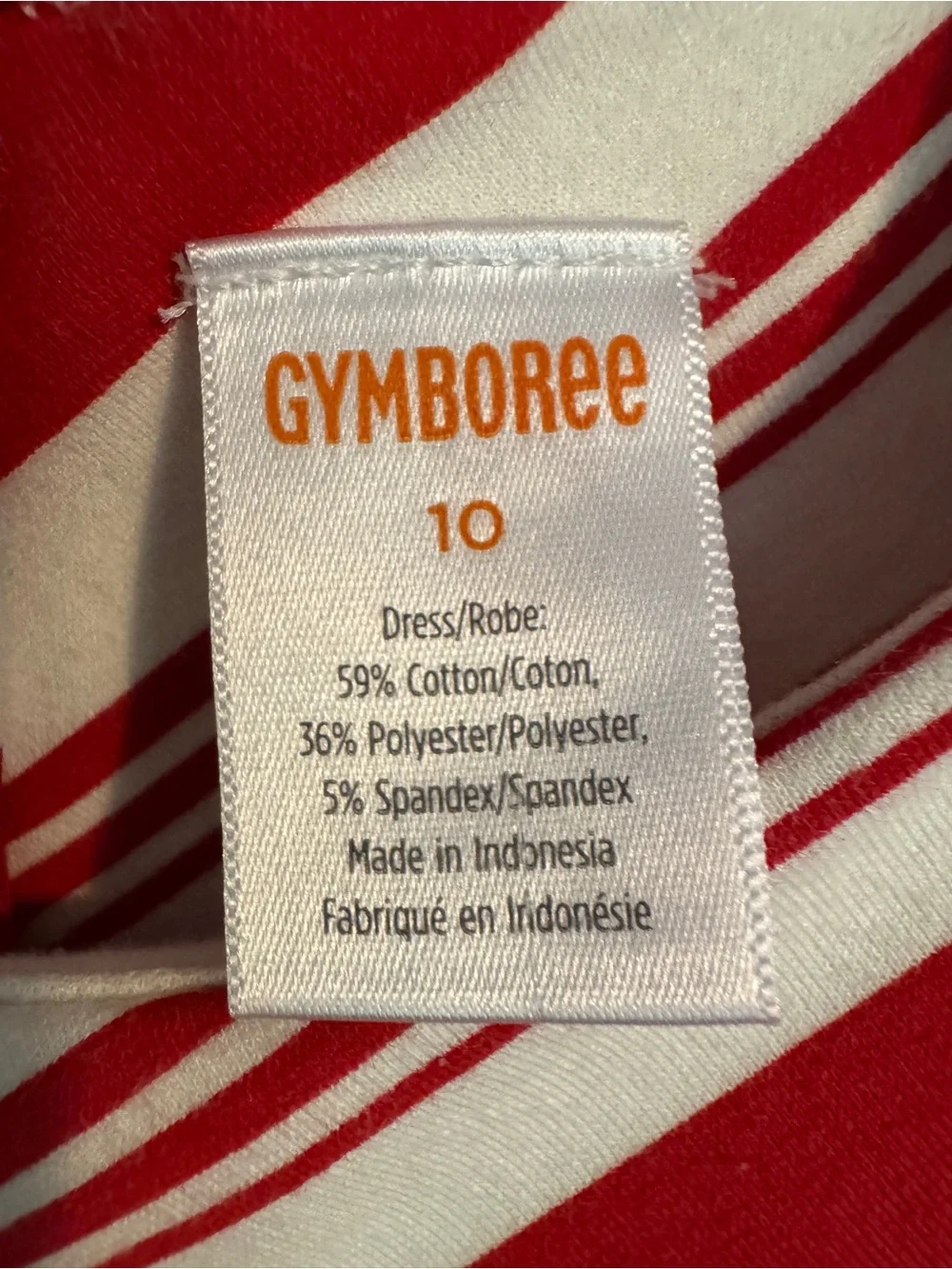 Gymboree Red and White Diagonal Stripe Sleeveless Dress